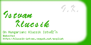 istvan klucsik business card